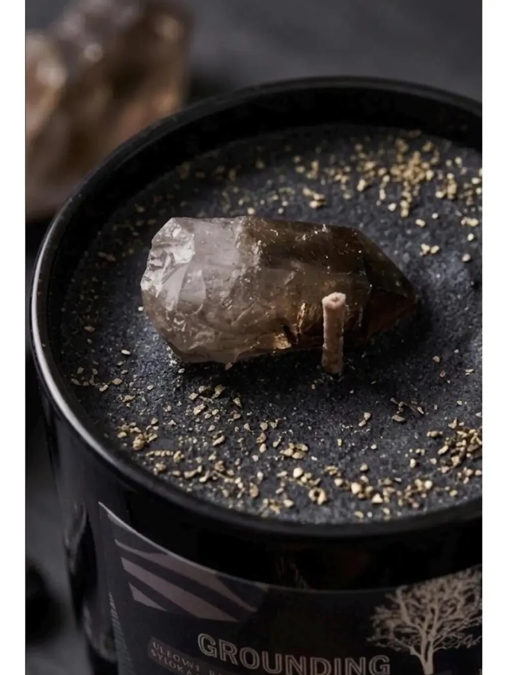 Grounding Candle, Smoky Quartz Candle, Reiki Infused Candle